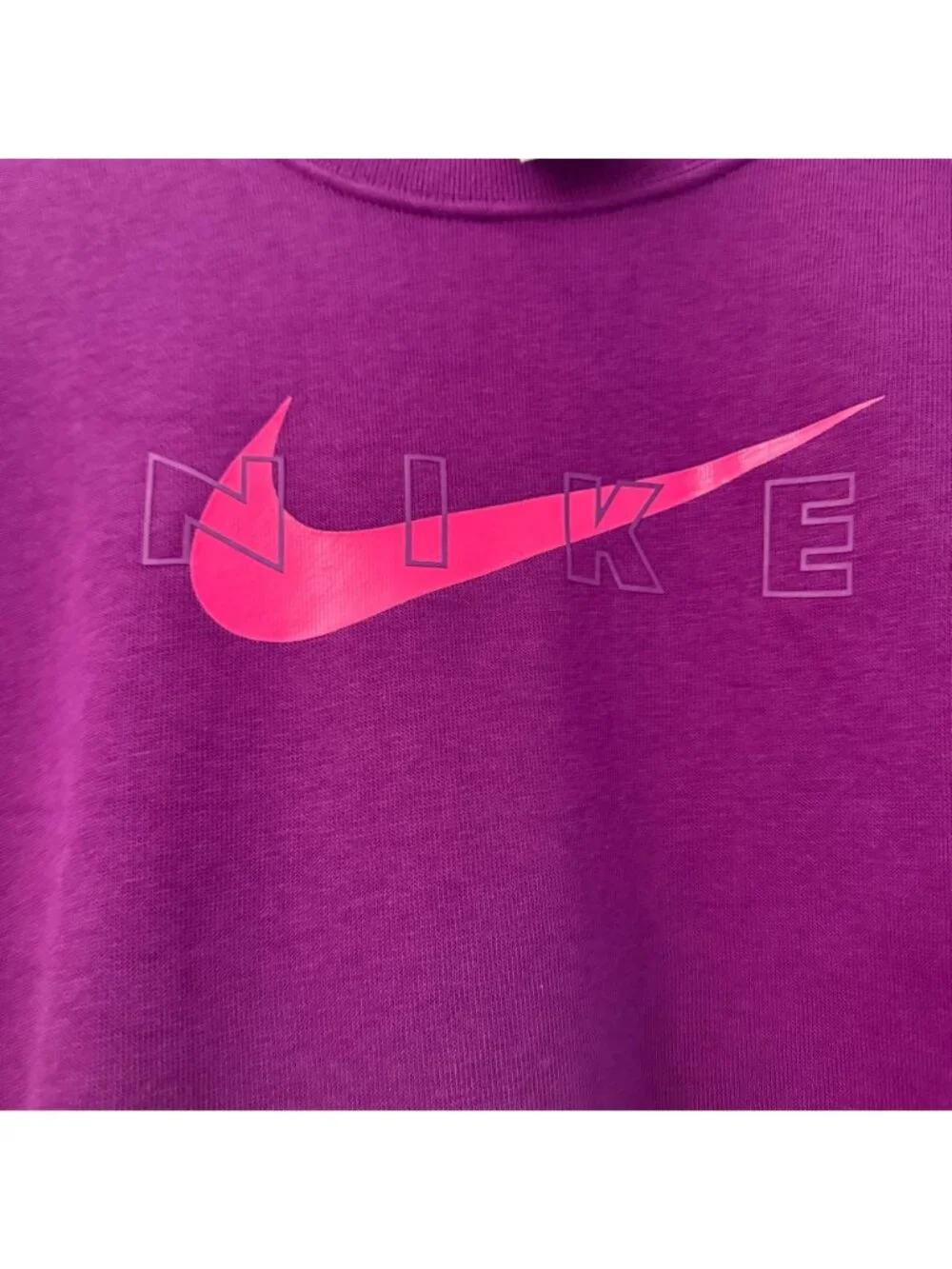 Nike Dri Fit Fuchsia Big Logo Oversized Crewneck Sweatshirt Womens Size Medium